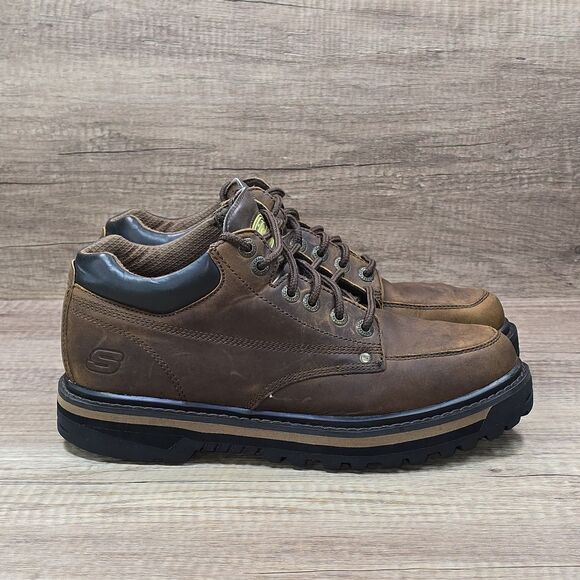 Skechers Mariner Men's Size 10.5 Brown Leather Utility Shoes (4470) - Picture 1 of 10